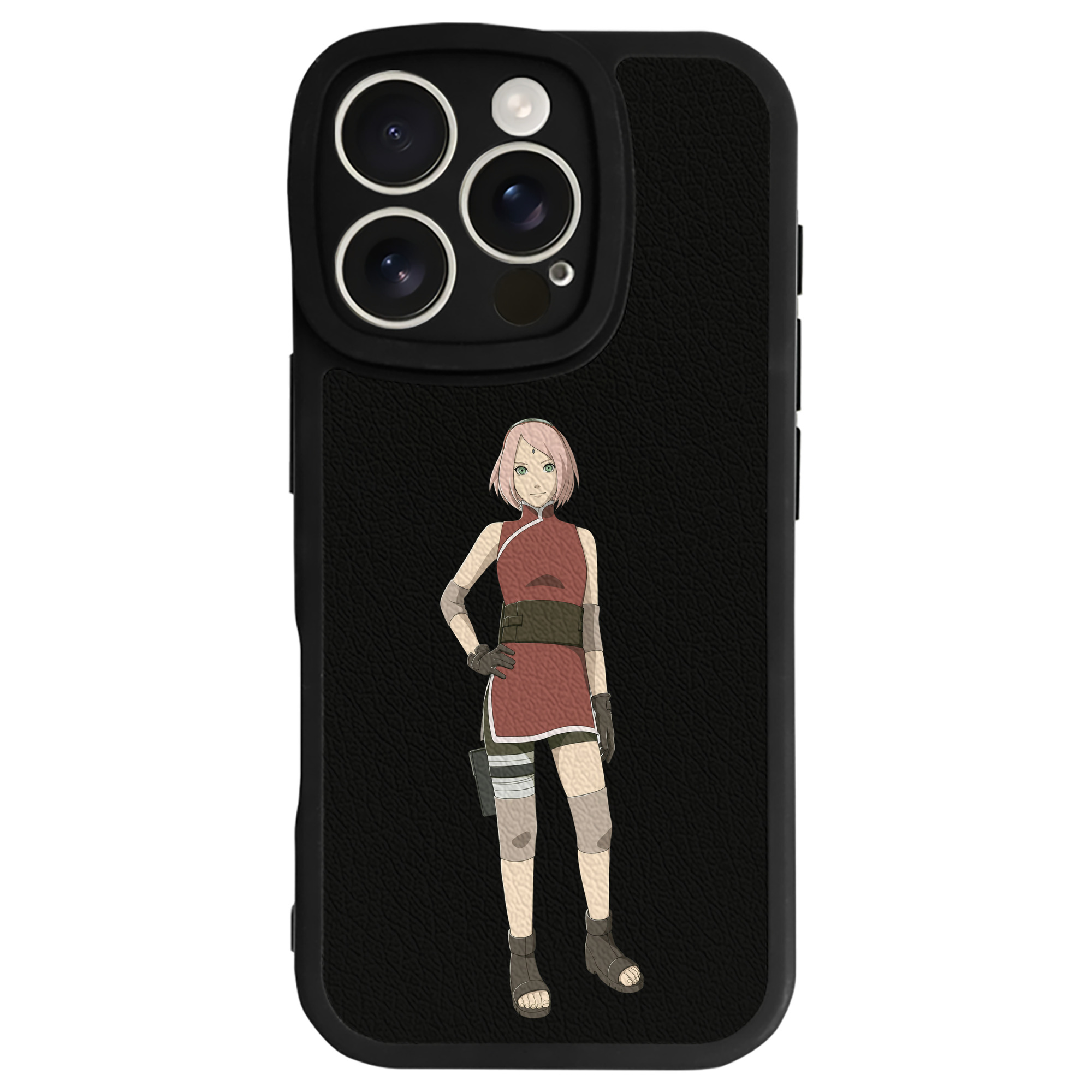 （画像用） NARUTO -ナルト- 春野サクラ Haruno Sakura 【iPhone 16シリーズ対応】シリコンスマホケース（レザー調） 材質：シリコン